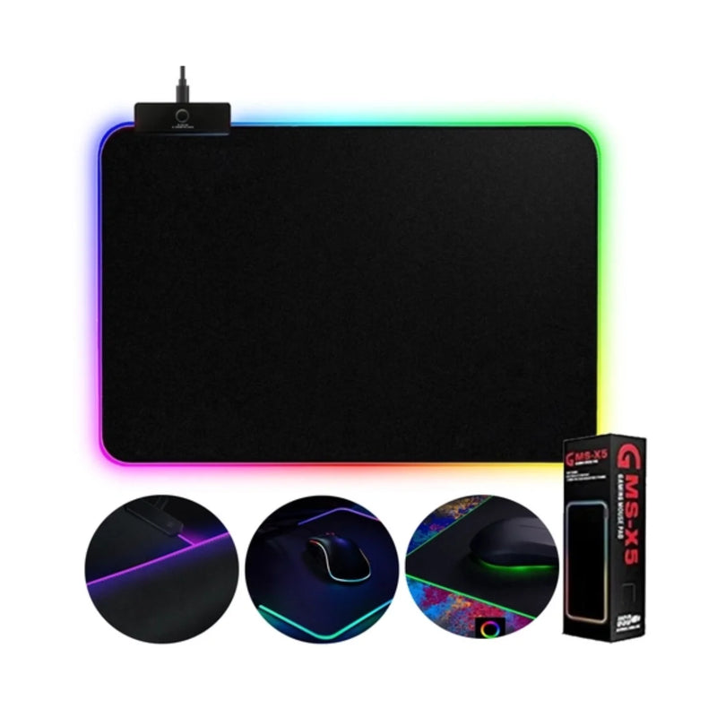 Mouse Pad Gamer RGB 12 Cores 25x35cm