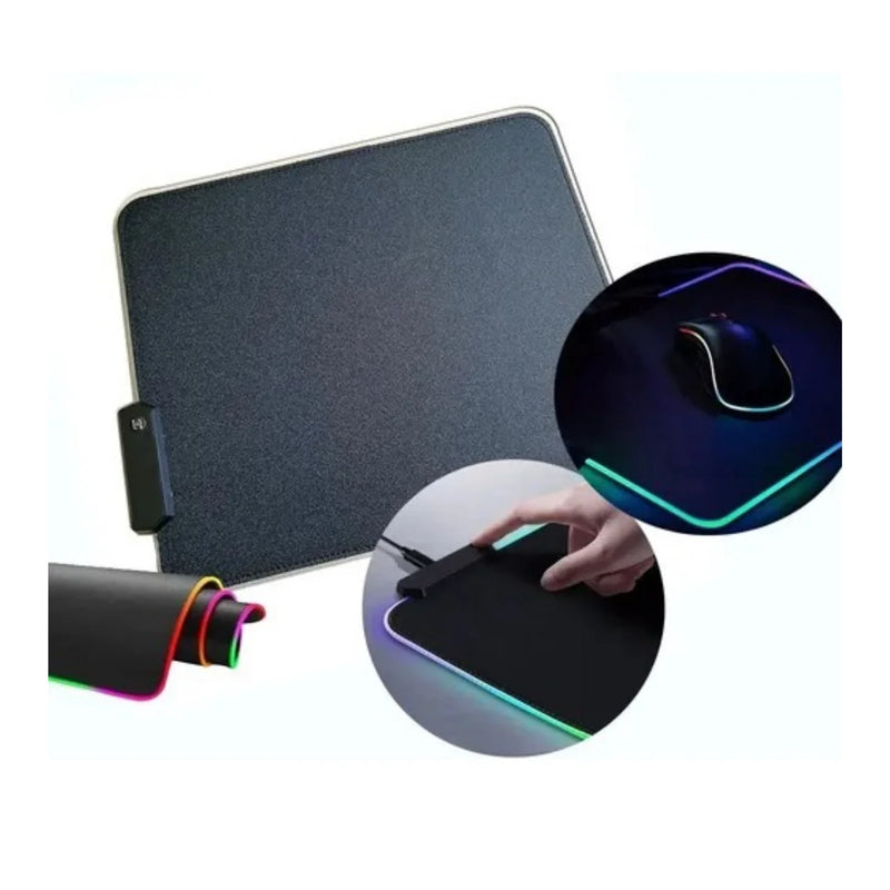 Mouse Pad Gamer RGB 12 Cores 25x35cm