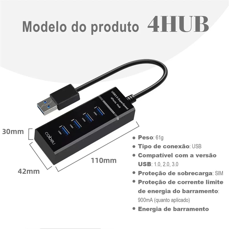 Extensor USB Pratico 4 Portas