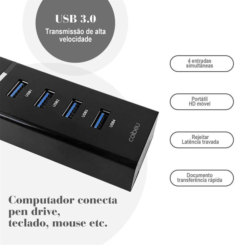 Extensor USB Pratico 4 Portas