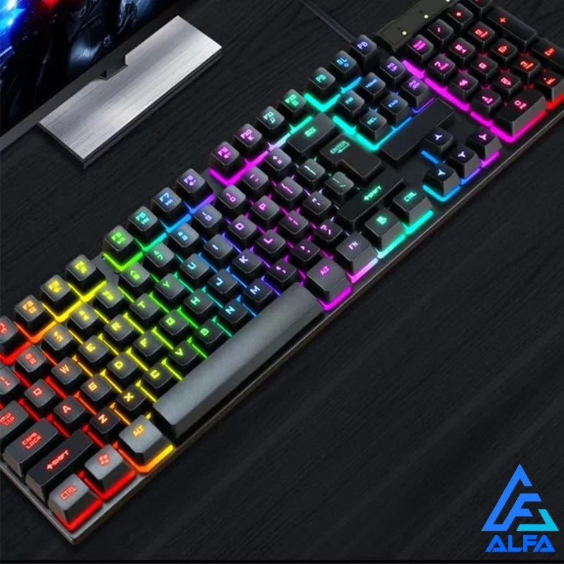 Teclado Gamer Semi-Mecânico RGB LED